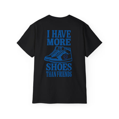 "I Have More Shoes Blue" Back Print Tee